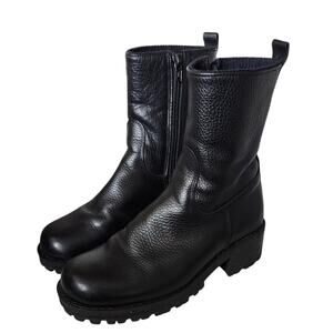 Santana Canada 36 M Black Leather Lined Winter Boots Booties Shiny